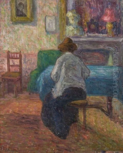 Femme Dans Un Interieur Oil Painting by Jean Misceslas Peske