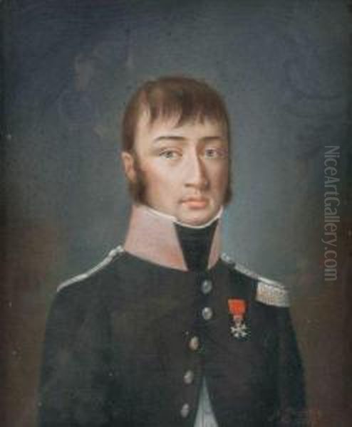 Portrait D'officier A La Legion D'honneur Oil Painting by Alexandre Mischkind