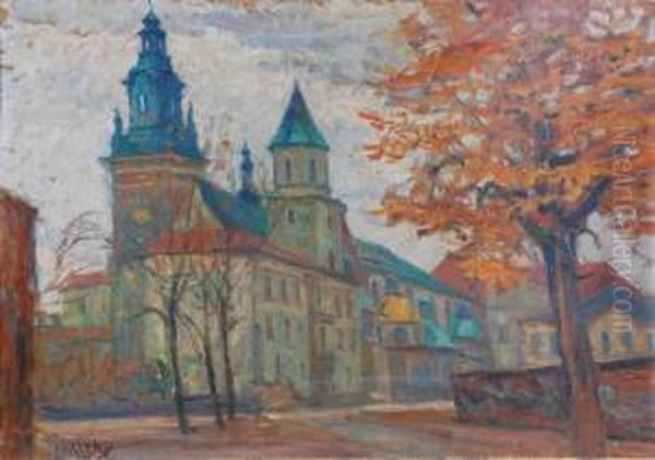 Widok Na Katedre Wawelska Oil Painting by Ludwik Misky