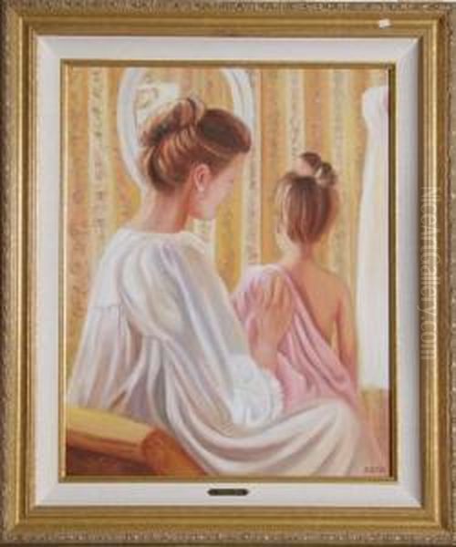 Mother's Day Oil Painting by Charles Louis Mitchell