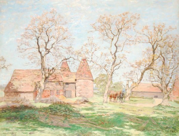 Oast Houses Oil Painting by Colin Gillespie Mitchell