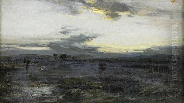 Evening Near Barcaldine, Argyllshire Oil Painting by James Edgar Mitchell