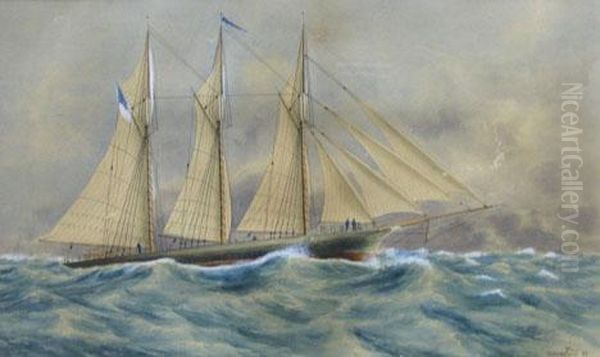 American Schooner Oil Painting by John Mitchell