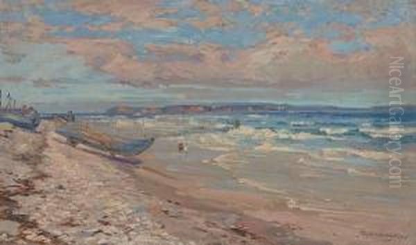 North Shore Findhorn Oil Painting by John Campbell Mitchell