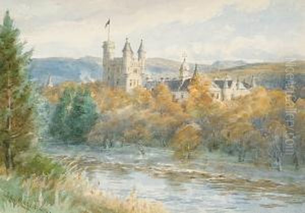 Balmoral Castle Oil Painting by John Mitchell Of Aberdeen