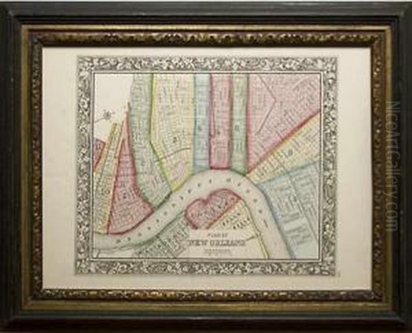 Plan Of New Orleans Oil Painting by Samuel Augustus Mitchell