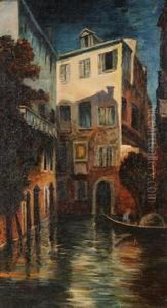 Scorcio Di Chioggia Oil Painting by Giuseppe Miti-Zanetti