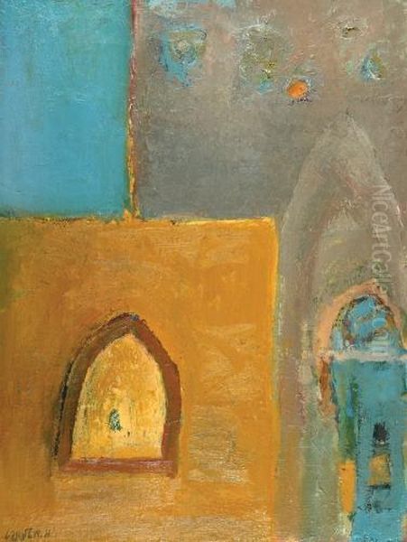 Alley In Jaffa Oil Painting by Mordecai Mittelpunkt