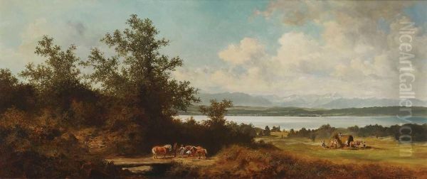 Blick Auf Den Starnberger See Oil Painting by Andreas Mitterfellner