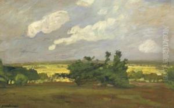 Blick Vom Weyerberg Oil Painting by Otto Modersohn