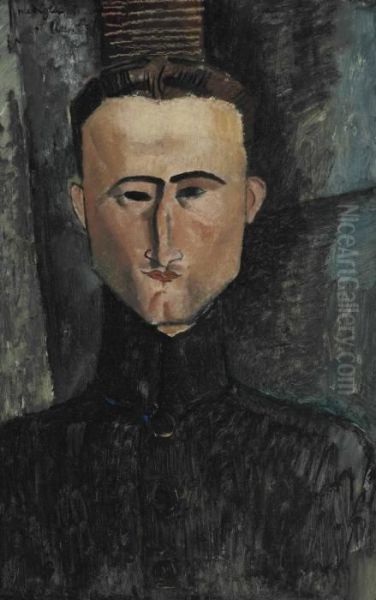 Portrait Du Peintre Rouveyre Oil Painting by Amedeo Modigliani