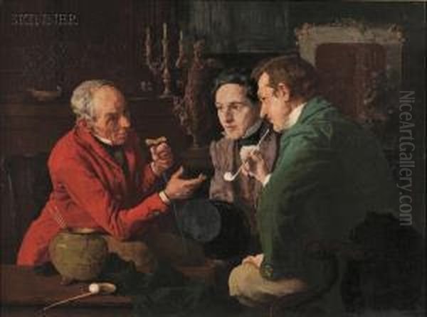 The Discourse Oil Painting by Louis Charles Moeller