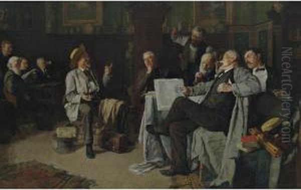 The Dubious Tale Oil Painting by Louis Charles Moeller