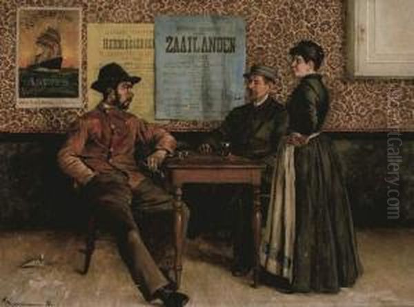 In De Herberg (1891)
Panneau Oil Painting by Jan Moerman