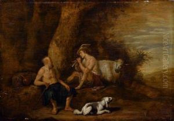 Mercure Et Argus Oil Painting by Claes Cornelisz Moeyaert