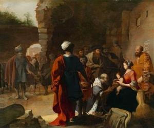 Die Anbetung Der Konige Oil Painting by Claes Cornelisz Moeyaert