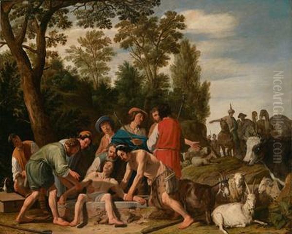 Der Agyptische Josephwird Von Seinen Brudern In Den Brunnen Geworfen Oil Painting by Claes Cornelisz Moeyaert