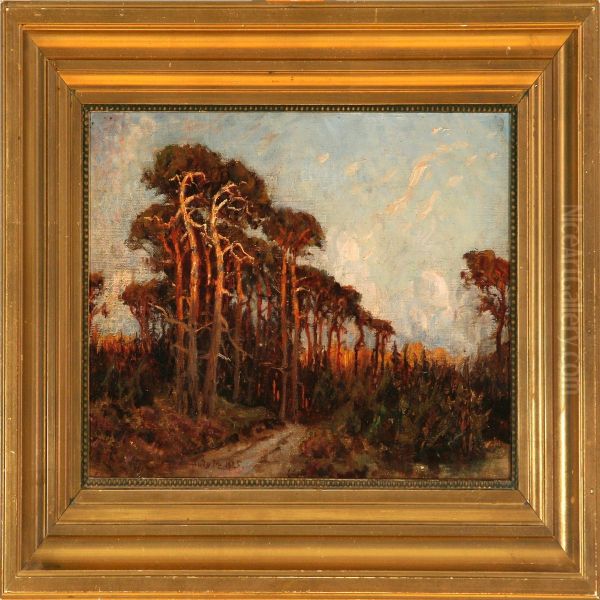 Trees Bytisvilde Oil Painting by Ludvig Mogelgaard