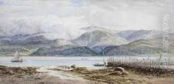 View Of Beaumaris From Aber, Wales Oil Painting by John Mogford