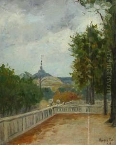 Tuileries Oil Painting by Nicolae Petrescu Mogos