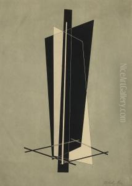 Kestnermappe: Komposition Oil Painting by Laszlo Moholy-Nagy