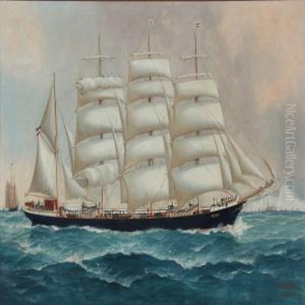 The Schleswig-holstein Full-rigged Sailing Ship Eilbek Oil Painting by John Henry Mohrmann