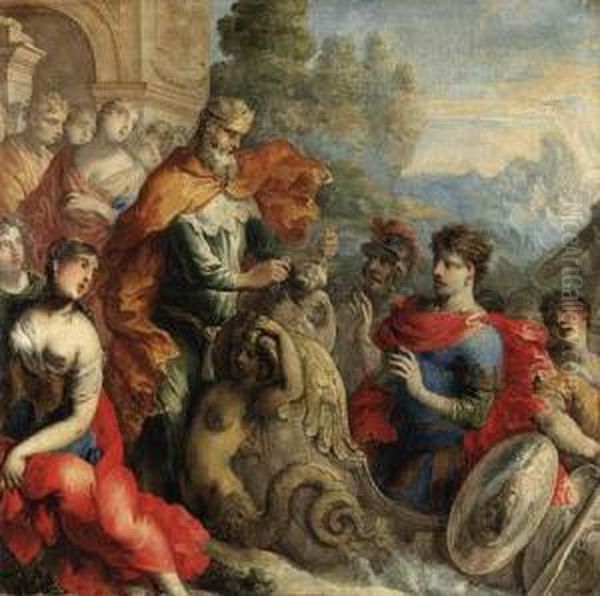 Aeolus Giving The Winds To Odysseus Oil Painting by Isaac Moillon