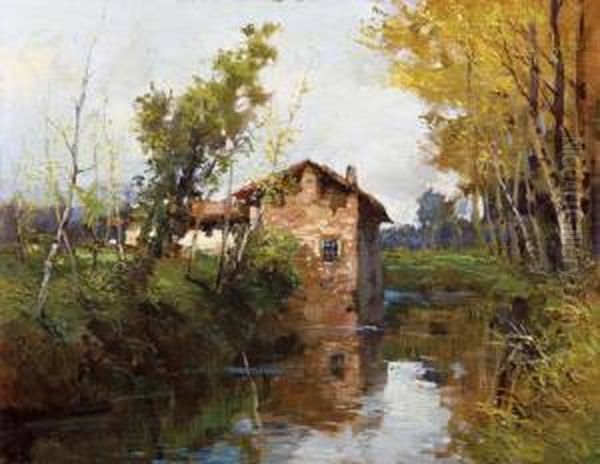 Paesaggio Oil Painting by Anacleto Moiraghi