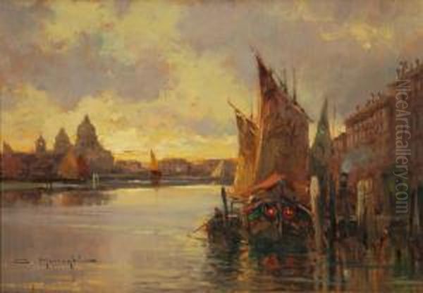 Laguna Di Venezia Oil Painting by Anacleto Moiraghi