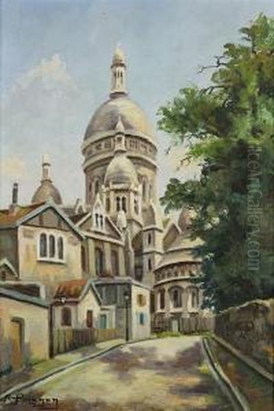 Vue Du Sacre Coeur Oil Painting by Raymond Moisson