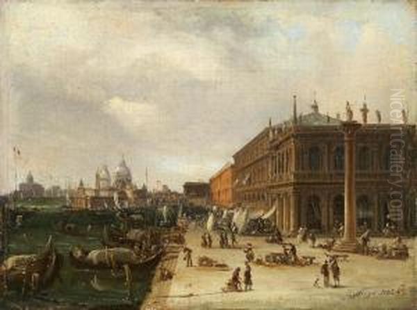 Die Piazzetta In Venedig Oil Painting by Federigo Moja