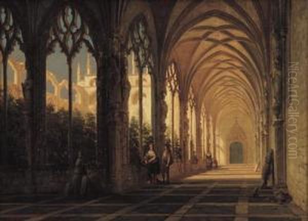 Nel Portico Oil Painting by Frederico Moja