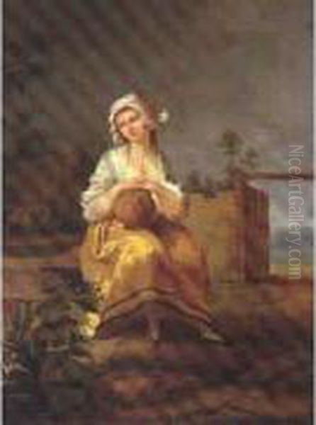 La Jeune Laitiere Oil Painting by Jean-Baptiste Mole