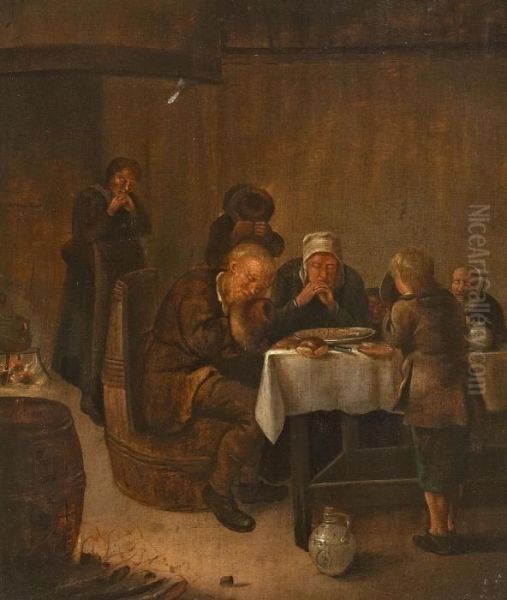 Das Tischgebet Oil Painting by Jan Miense Molenaer