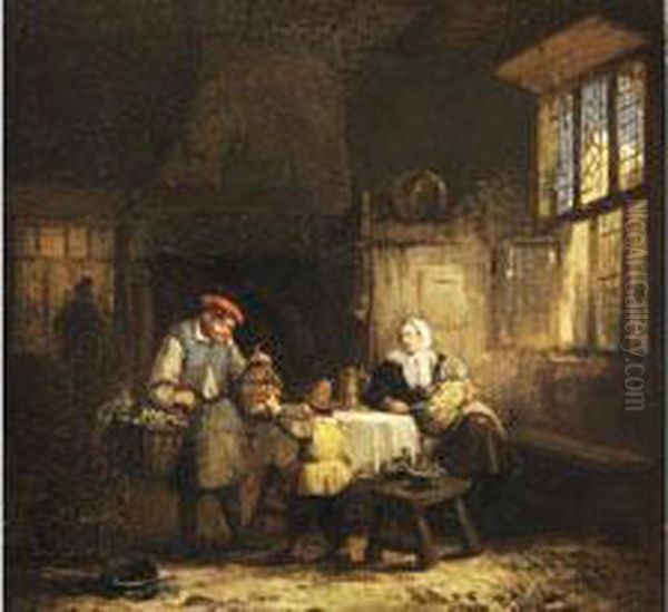 Genreszene In Einer Hollandischen Burgerkuche Oil Painting by Pieter Molijn