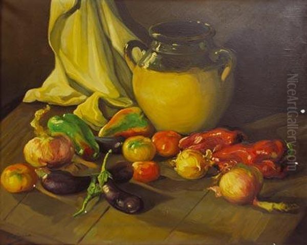 Bodegon Oil Painting by Federico Molina Albero