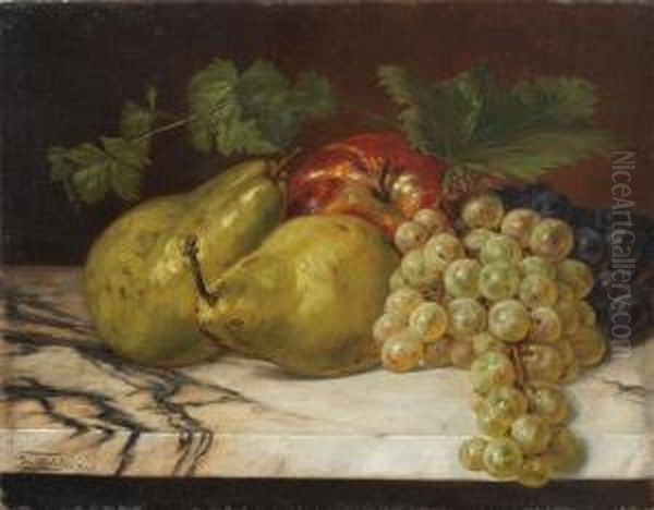 Stillleben Mit Birnen, Apfel Und Trauben Oil Painting by Franz Molitor