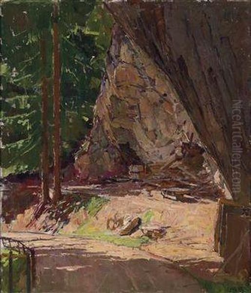 Path Through The Woods Am Semmering Oil Painting by Carl Moll