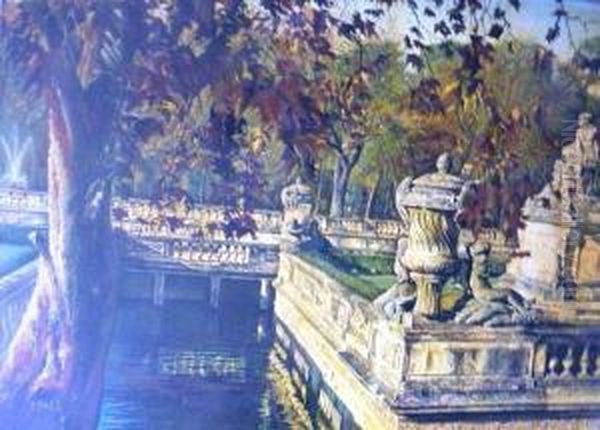 Jardins De Versailles Oil Painting by Carl Moll