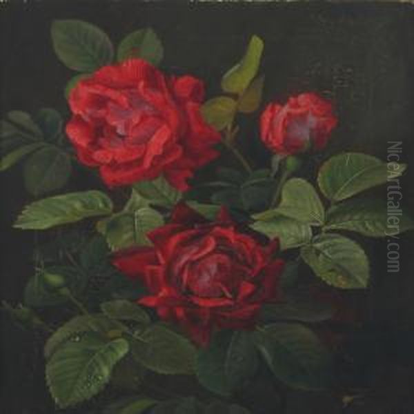 Roses Oil Painting by Christian Mollback