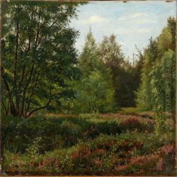 At A Glade Oil Painting by Caroline Amalie Moller