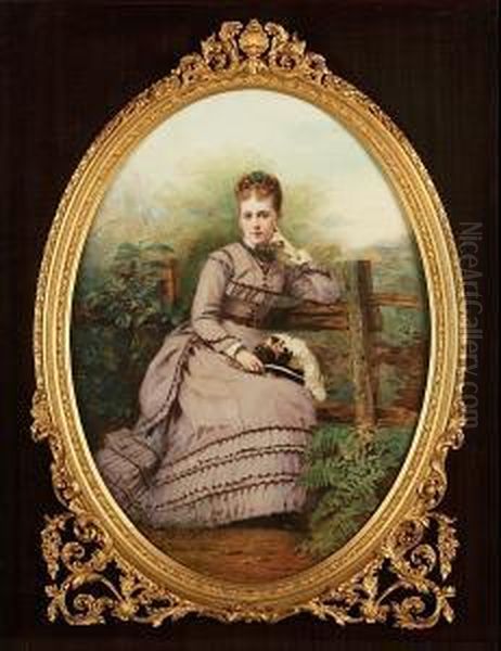 Portrait Of The Artist's Daughter Mathilde Allen (nee Moller); Portrait Of The Artist's Son-in-law Edward Allen Oil Painting by Johannes Heinrich L. Moller