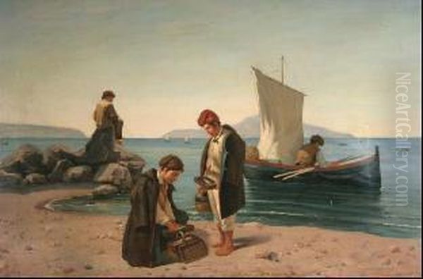 La Divisione Della Pesca Oil Painting by Achille Mollica