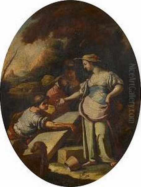 Erminia And The Shepherds Oil Painting by Salvatore Mollo