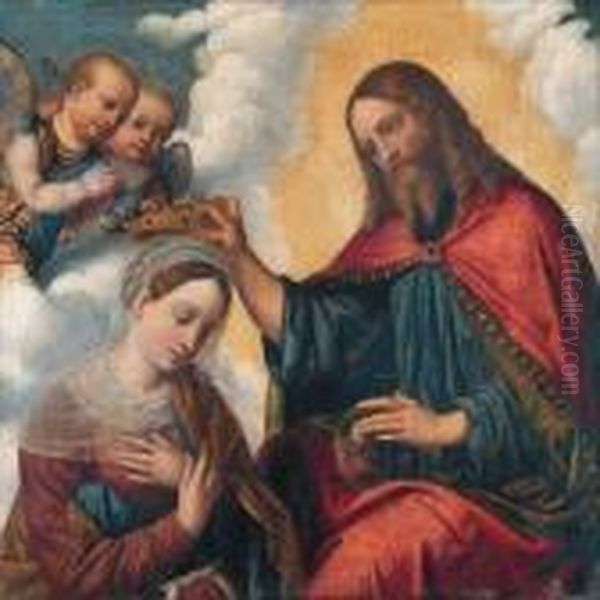 The Coronation Of The Virgin Oil Painting by Luca Mombello