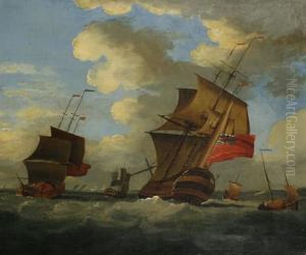 Shipping Scene Oil Painting by Peter Monamy