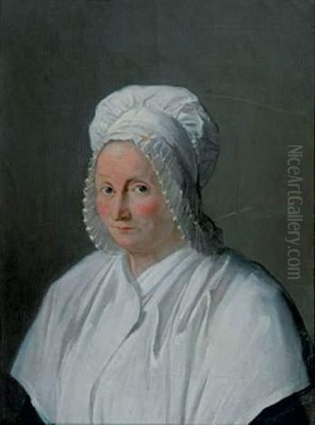 Portrait D'henriette Boucher (veuve Savary) by Jean-Jacques Francois Monanteuil