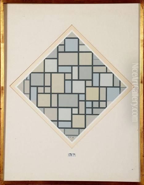 Abstraction Geometrique Oil Painting by Piet Mondrian