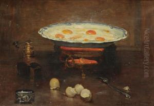 Les Oeufs Au Plat Oil Painting by Charles Monginot