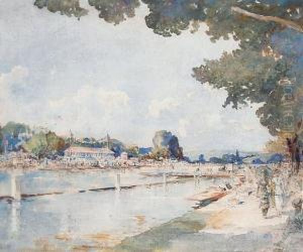 Henley Regatta Oil Painting by William Monk